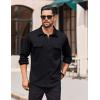 imageCOOFANDY Mens Long Sleeve Shirts Casual Button Down Shirt Wrinkle Free Dress Shirt with PocketBlack