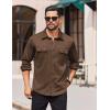 imageCOOFANDY Mens Long Sleeve Shirts Casual Button Down Shirt Wrinkle Free Dress Shirt with PocketBrown
