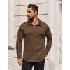 imageCOOFANDY Mens Long Sleeve Shirts Casual Button Down Shirt Wrinkle Free Dress Shirt with PocketBrown