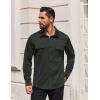 imageCOOFANDY Mens Long Sleeve Shirts Casual Button Down Shirt Wrinkle Free Dress Shirt with PocketDark Green