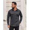 imageCOOFANDY Mens Long Sleeve Shirts Casual Button Down Shirt Wrinkle Free Dress Shirt with PocketDark Grey