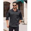 imageCOOFANDY Mens Long Sleeve Shirts Casual Button Down Shirt Wrinkle Free Dress Shirt with PocketDark Grey
