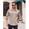 imageCOOFANDY Mens Long Sleeve Shirts Casual Button Down Shirt Wrinkle Free Dress Shirt with PocketKhaki