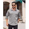imageCOOFANDY Mens Long Sleeve Shirts Casual Button Down Shirt Wrinkle Free Dress Shirt with PocketLight Grey
