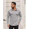 imageCOOFANDY Mens Long Sleeve Shirts Casual Button Down Shirt Wrinkle Free Dress Shirt with PocketLight Grey
