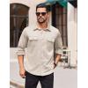 imageCOOFANDY Mens Long Sleeve Shirts Casual Button Down Shirt Wrinkle Free Dress Shirt with PocketLight Khaki