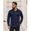 imageCOOFANDY Mens Long Sleeve Shirts Casual Button Down Shirt Wrinkle Free Dress Shirt with PocketNavy Blue