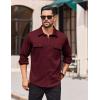 imageCOOFANDY Mens Long Sleeve Shirts Casual Button Down Shirt Wrinkle Free Dress Shirt with PocketWine Red