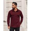 imageCOOFANDY Mens Long Sleeve Shirts Casual Button Down Shirt Wrinkle Free Dress Shirt with PocketWine Red