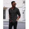 imageCOOFANDY Mens Long Sleeve Wrinkle Free Dress Shirts Inner Contrast Business Casual Button Down ShirtBlack