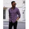 imageCOOFANDY Mens Long Sleeve Wrinkle Free Dress Shirts Inner Contrast Business Casual Button Down ShirtPurple