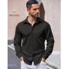 imageCOOFANDY Mens Long Sleeve Wrinkle Free Shirts Casual Button Down Shirts Untucked Dress ShirtBlack
