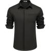 imageCOOFANDY Mens Long Sleeve Wrinkle Free Shirts Casual Button Down Shirts Untucked Dress ShirtBlack