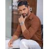imageCOOFANDY Mens Long Sleeve Wrinkle Free Shirts Casual Button Down Shirts Untucked Dress ShirtBrown