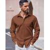 imageCOOFANDY Mens Long Sleeve Wrinkle Free Shirts Casual Button Down Shirts Untucked Dress ShirtBrown