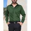 imageCOOFANDY Mens Long Sleeve Wrinkle Free Shirts Casual Button Down Shirts Untucked Dress ShirtDark Army Green