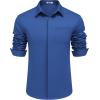 imageCOOFANDY Mens Long Sleeve Wrinkle Free Shirts Casual Button Down Shirts Untucked Dress ShirtDark Blue