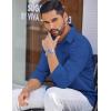imageCOOFANDY Mens Long Sleeve Wrinkle Free Shirts Casual Button Down Shirts Untucked Dress ShirtDark Blue