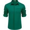 imageCOOFANDY Mens Long Sleeve Wrinkle Free Shirts Casual Button Down Shirts Untucked Dress ShirtGreen