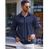 imageCOOFANDY Mens Long Sleeve Wrinkle Free Shirts Casual Button Down Shirts Untucked Dress ShirtNavy Blue