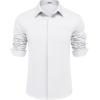 imageCOOFANDY Mens Long Sleeve Wrinkle Free Shirts Casual Button Down Shirts Untucked Dress ShirtWhite