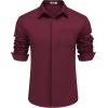 imageCOOFANDY Mens Long Sleeve Wrinkle Free Shirts Casual Button Down Shirts Untucked Dress ShirtWine Red