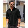 imageCOOFANDY Mens Long Sleeve Wrinkle Free Shirts Casual Button Down Stretch Dress Shirt with PocketBlack