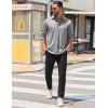 imageCOOFANDY Mens Long Sleeve Wrinkle Free Shirts Casual Button Down Stretch Dress Shirt with PocketLight Grey