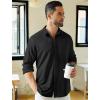 imageCOOFANDY Mens Long Sleeve Wrinkle Free Shirts Stretch Dress Shirts Regular Fit Button Down ShirtBlack