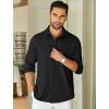 imageCOOFANDY Mens Long Sleeve Wrinkle Free Shirts Stretch Dress Shirts Regular Fit Button Down ShirtBlack