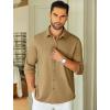 imageCOOFANDY Mens Long Sleeve Wrinkle Free Shirts Stretch Dress Shirts Regular Fit Button Down ShirtBrown