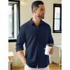 imageCOOFANDY Mens Long Sleeve Wrinkle Free Shirts Stretch Dress Shirts Regular Fit Button Down ShirtDark Blue
