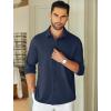 imageCOOFANDY Mens Long Sleeve Wrinkle Free Shirts Stretch Dress Shirts Regular Fit Button Down ShirtDark Blue