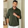 imageCOOFANDY Mens Long Sleeve Wrinkle Free Shirts Stretch Dress Shirts Regular Fit Button Down ShirtDark Green