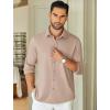 imageCOOFANDY Mens Long Sleeve Wrinkle Free Shirts Stretch Dress Shirts Regular Fit Button Down ShirtKhaki
