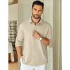 imageCOOFANDY Mens Long Sleeve Wrinkle Free Shirts Stretch Dress Shirts Regular Fit Button Down ShirtLight Khaki