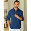imageCOOFANDY Mens Long Sleeve Wrinkle Free Shirts Stretch Dress Shirts Regular Fit Button Down ShirtNavy Blue