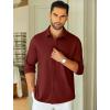 imageCOOFANDY Mens Long Sleeve Wrinkle Free Shirts Stretch Dress Shirts Regular Fit Button Down ShirtWine Red
