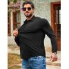imageCOOFANDY Mens Muscle Fit Dress Shirts Wrinkle Free Long Sleeve Button Down Shirt Stretch Business ShirtBlack