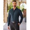 imageCOOFANDY Mens Muscle Fit Dress Shirts Wrinkle Free Long Sleeve Button Down Shirt Stretch Business ShirtDark Blue