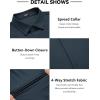 imageCOOFANDY Mens Muscle Fit Dress Shirts Wrinkle Free Long Sleeve Button Down Shirt Stretch Business ShirtDark Blue