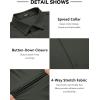 imageCOOFANDY Mens Muscle Fit Dress Shirts Wrinkle Free Long Sleeve Button Down Shirt Stretch Business ShirtDark Green