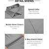 imageCOOFANDY Mens Muscle Fit Dress Shirts Wrinkle Free Long Sleeve Button Down Shirt Stretch Business ShirtLight Grey