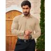 imageCOOFANDY Mens Muscle Fit Dress Shirts Wrinkle Free Long Sleeve Button Down Shirt Stretch Business ShirtLight Khaki