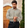 imageCOOFANDY Mens Muscle Fit Dress Shirts Wrinkle Free Long Sleeve Button Down Shirt Stretch Business ShirtMoon Grey