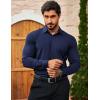 imageCOOFANDY Mens Muscle Fit Dress Shirts Wrinkle Free Long Sleeve Button Down Shirt Stretch Business ShirtNavy Blue