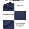 imageCOOFANDY Mens Muscle Fit Dress Shirts Wrinkle Free Long Sleeve Button Down Shirt Stretch Business ShirtNavy Blue