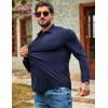 imageCOOFANDY Mens Muscle Fit Dress Shirts Wrinkle Free Long Sleeve Button Down Shirt Stretch Business ShirtNavy Blue