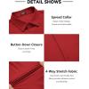 imageCOOFANDY Mens Muscle Fit Dress Shirts Wrinkle Free Long Sleeve Button Down Shirt Stretch Business ShirtRed