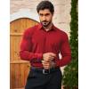 imageCOOFANDY Mens Muscle Fit Dress Shirts Wrinkle Free Long Sleeve Button Down Shirt Stretch Business ShirtRed